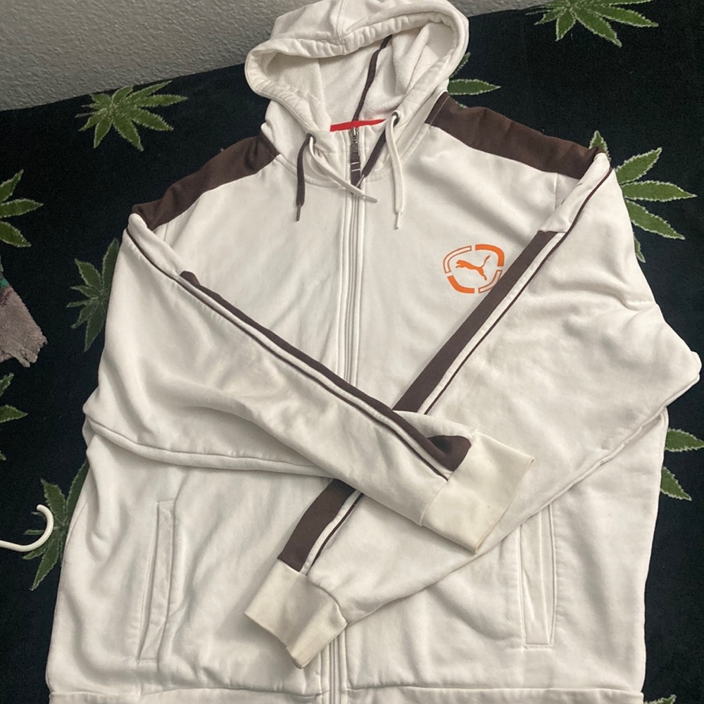 old 2000s vintage puma zip up with double lacing and inside pockets